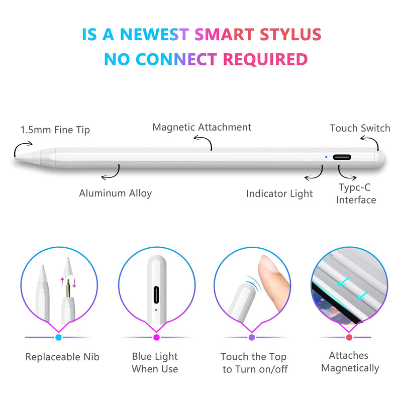 [Australia - AusPower] - Stylus Pen for ipad with Palm Rejection, LESHP Pencil Compatible with (2018-2020) iPad. No Lag, High Precision, Tilting Detection, Magnetic Adsorption 