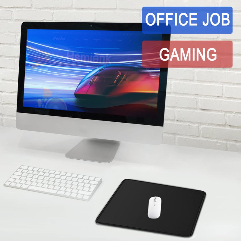 [Australia - AusPower] - Mouse Pad, Large Gaming Mouse Pad with Double Stitched Edges, 14.9 x 11.7 inches Premium-Textured & Waterproof Mousepad, Nonslip Natural Rubber Base Mouse pad for Laptop,Computer, Office, Home, Black 