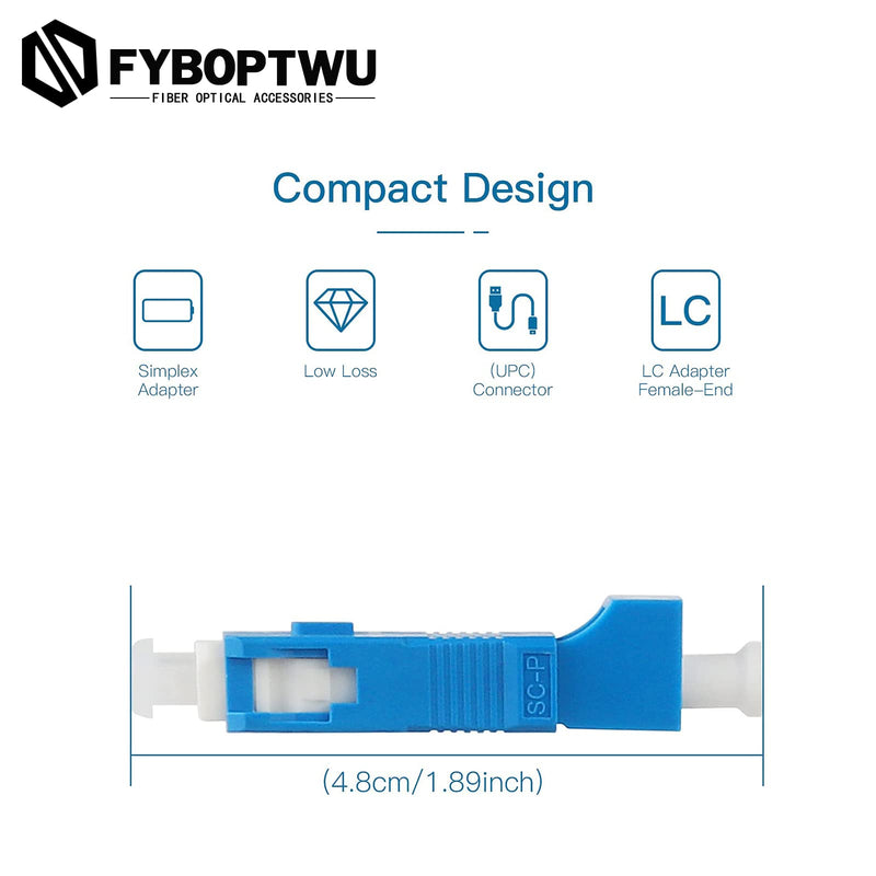 [Australia - AusPower] - FYBOPTWU - 10pcs SC Male to LC Female UPC Adapter Visual Fault Locator Fiber Adapter Hybrid Optical Fiber Convertor Adapter for Fiber Optic UPC Coupler Adapter 10 