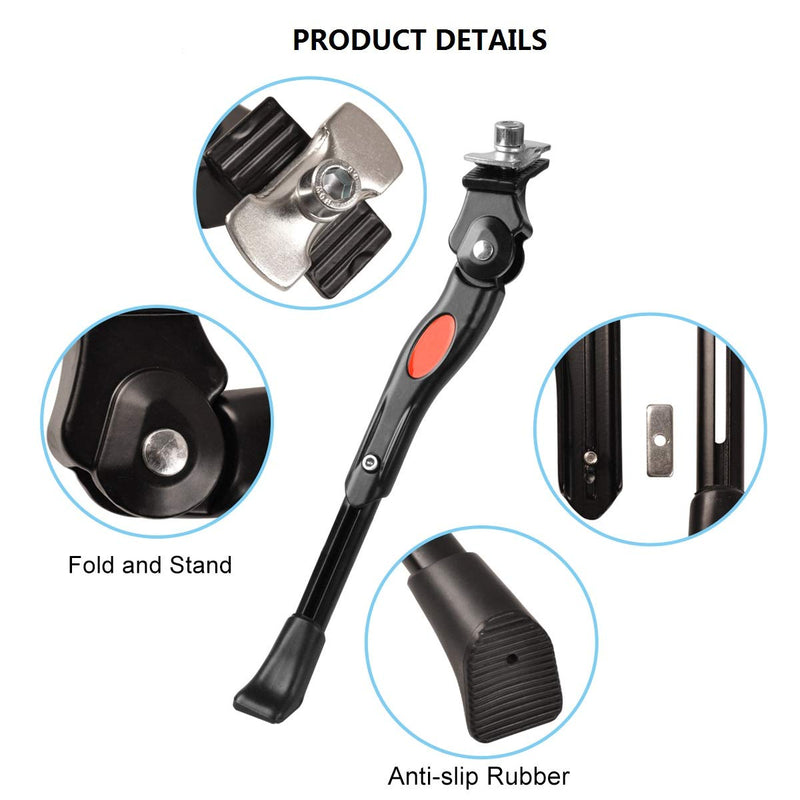 [Australia - AusPower] - Cyfie Bike Kickstand for 16 18 inch Kids Bicycle Kickstand Adjustable Center Mount Aluminum Alloy Kick Stand Rest for 16" 18" Mountain Bike Road Bicycle (For 16-18 inch bike Wheel) 