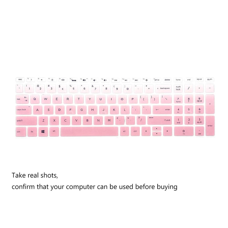 [Australia - AusPower] - 2PCS Keyboard Cover for HP Laptop 17-by 17-bs/ca, HP 17-by4633dx 17-by4065st by4011cy by1053dx by2053c by3053/3056cl by3613dx by0061st 17-bs011dx bs049dx bs021ds bs025cl bs049dx bs153cl 17-ca3035cl Ombre Pink+Clear 