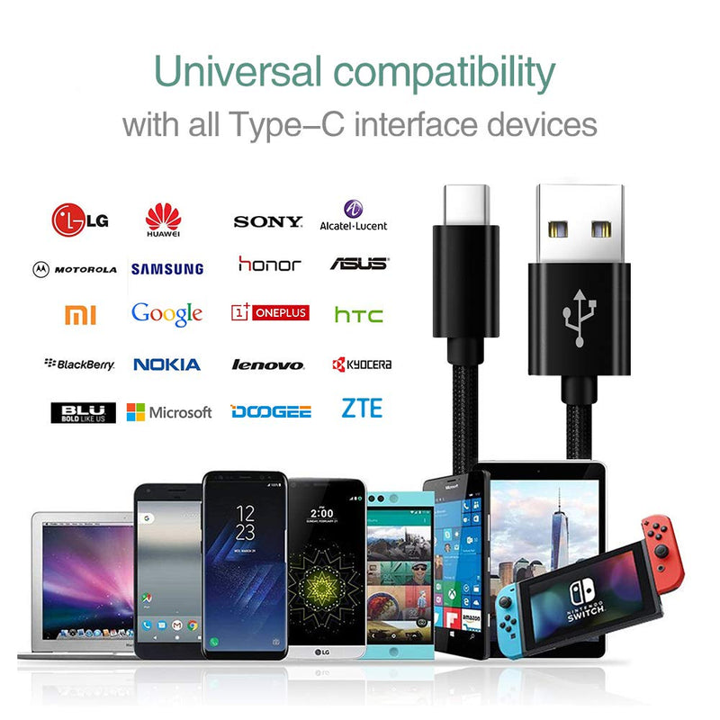 [Australia - AusPower] - Charger Power Cord for T-Mobile REVVL 5G/REVVL V+ 5G/Revvlry+/REVVL4/REVVL 4 Plus,LG Q7 G7 G8 Thinq,Oneplus 8 6T,Motorola One 5G Ace,Alcatel 7,Razer Phone 2,Fast Charge Type C Cable Data Wire 3-3-6 FT 
