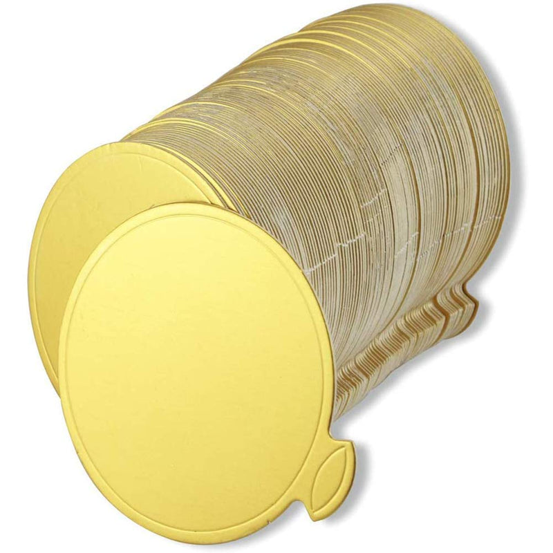 [Australia - AusPower] - HANSGO Mini Round Golden Cardboard Cake Base, Mousse Cake Boards100PCS Cake Paper Plates Circle Cardboard Base Dessert Board Base Grease Round Cake Base 