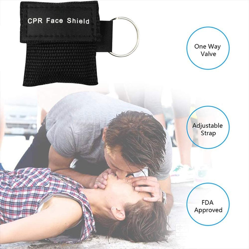 [Australia - AusPower] - CPR Mask, Disposable CPR Shield Mask Emergency Mask with One-Way Valve Breathing Barrier for First Aid(Colorful-30PCS) Colorful-30pcs 