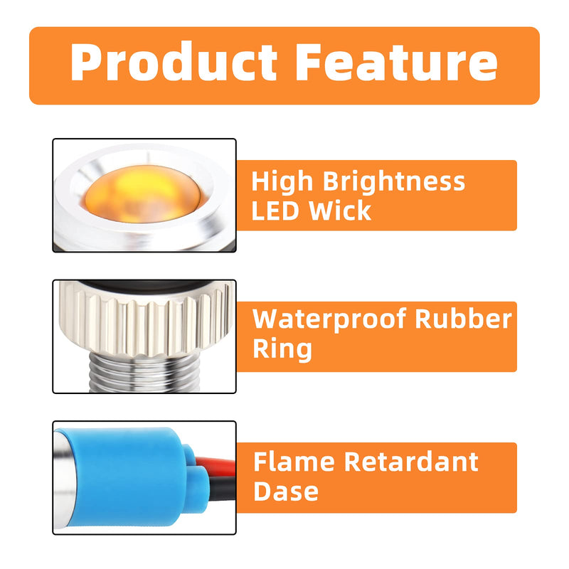 [Australia - AusPower] - GASHER 12V/24V/110V 20mA Energy Saving Indicator Light Mounting Hole Size 6mm Green Yellow Red Blue White 5 PCS 6MM（24V） 
