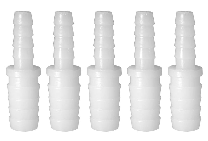 [Australia - AusPower] - Bonsicoky 5Pcs Plastic Hose Barb Reducer Fitting, 3/8" to 1/4" Hose Barb Union Adapter Connector Pipe Hose Fitting 3/8" x 1/4" Hose Bar 