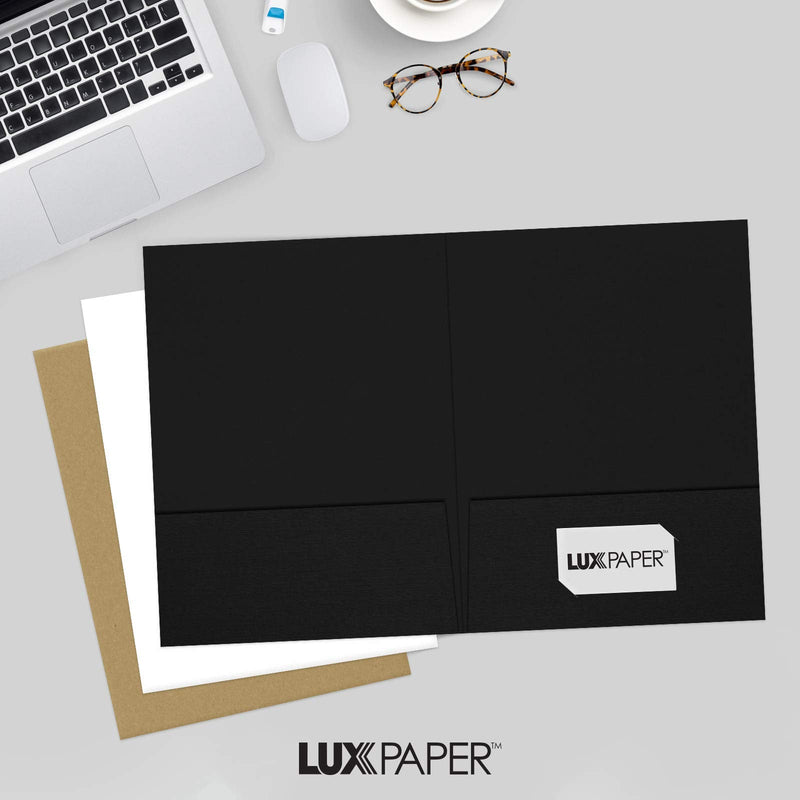 [Australia - AusPower] - 9 x 12 Presentation Folders - Black Linen (10 Qty) | Perfect for Tax Season, Brochures, Sales Materials and so Much More!| PF-BLI-10 