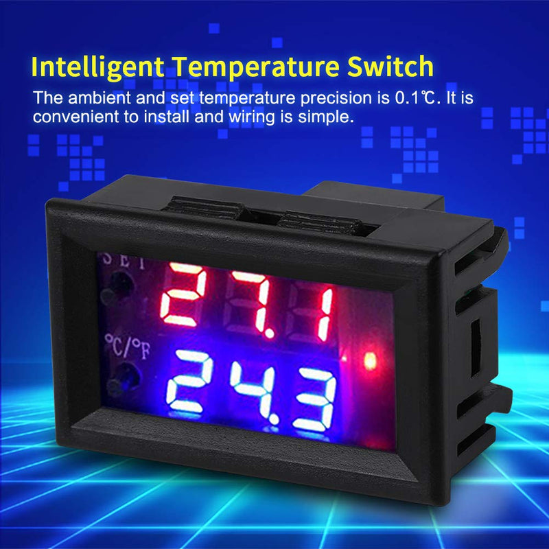 [Australia - AusPower] - Temperature Controller,Digital Display Microcomputer Thermostat Temperature Controller Switch with Sensor DC12V Thermostat 