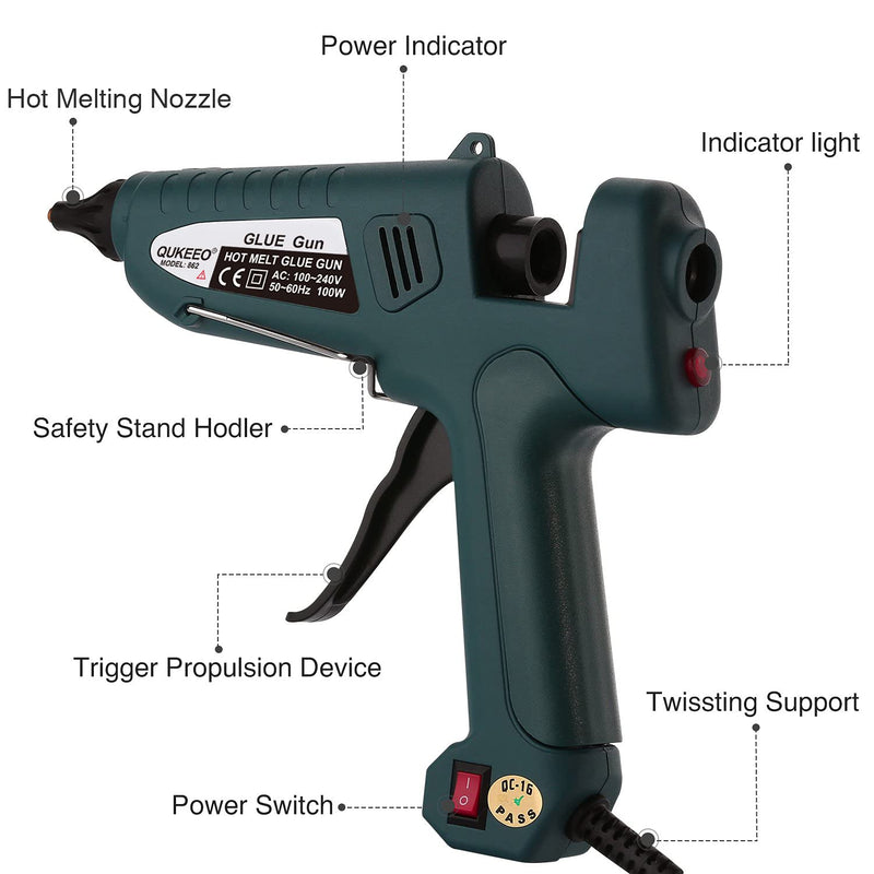 [Australia - AusPower] - Hot Glue Gun, QUKEEO-Q526 Full Size Glue Gun 100 Watts 