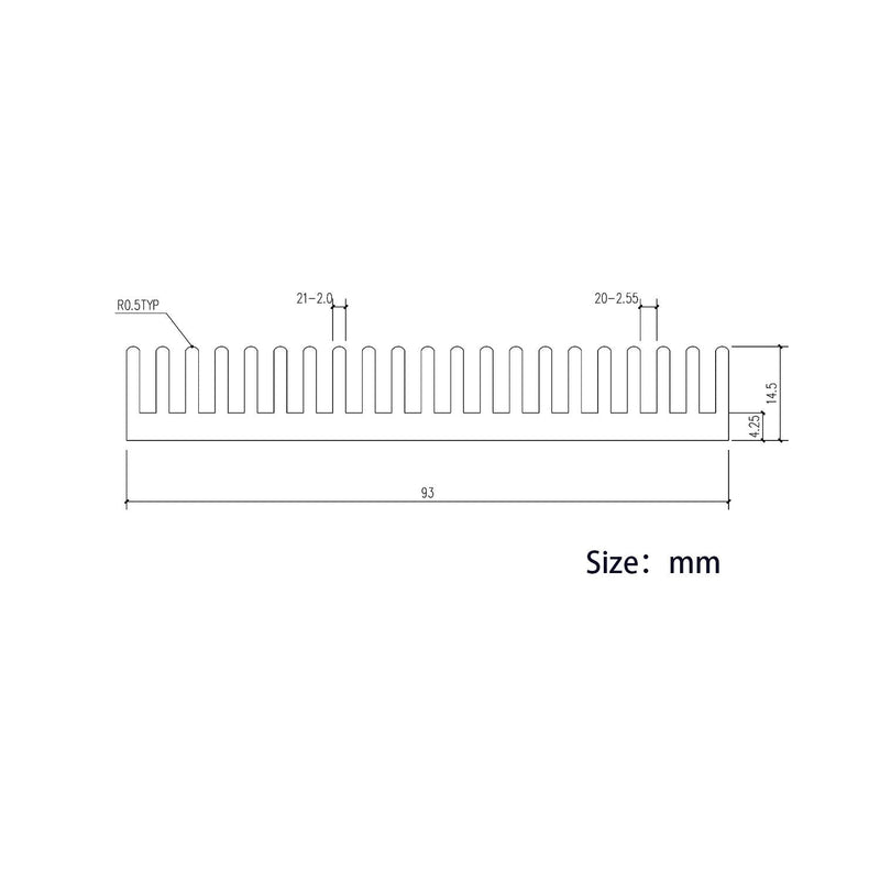 [Australia - AusPower] - Awxlumv Aluminum Large Heat Sink 5.9 x 3.6 x 0.59 Inch /150 x 93x 15 mm Black Heatsinks Fins for Cooler PCB Board LED Motherboard 1 Pcs 