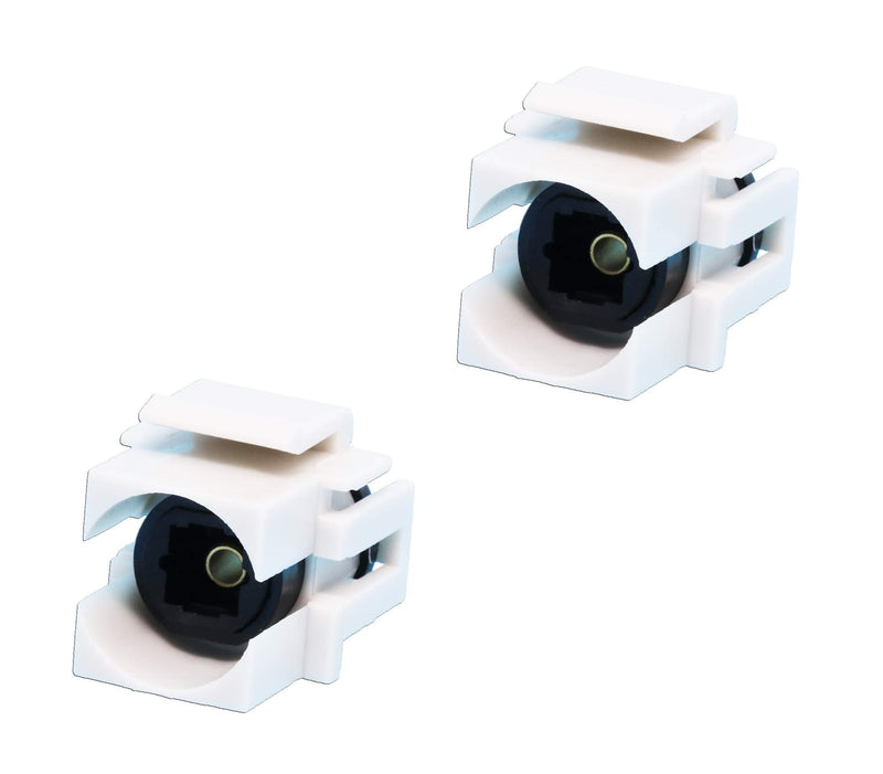 [Australia - AusPower] - DIYTECH Toslink Keystone Jack, Female to Female SPDIF Coupler, Includes Optical Audio Cable, White (2-Pack) 