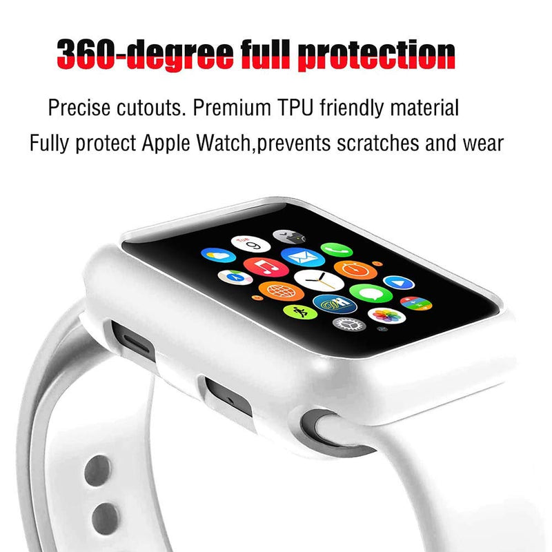 [Australia - AusPower] - Sundo Compatible for Apple Watch Case Soft TPU Thin Lightweight Protective Bumper Cover Guard Accessories for Smartwatch(White,Series 6/5/4/SE 40mm) White 40MM Series 6/SE/5/4 