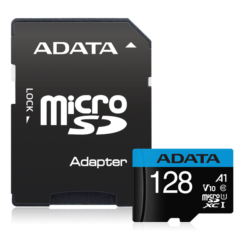 [Australia - AusPower] - ADATA Premier 128GB MicroSDHC/SDXC UHS-I Class 10 V10 A1 Memory Card with Adapter Read up to 100 MB/s (AUSDX128GUICL10A1-RA1) 