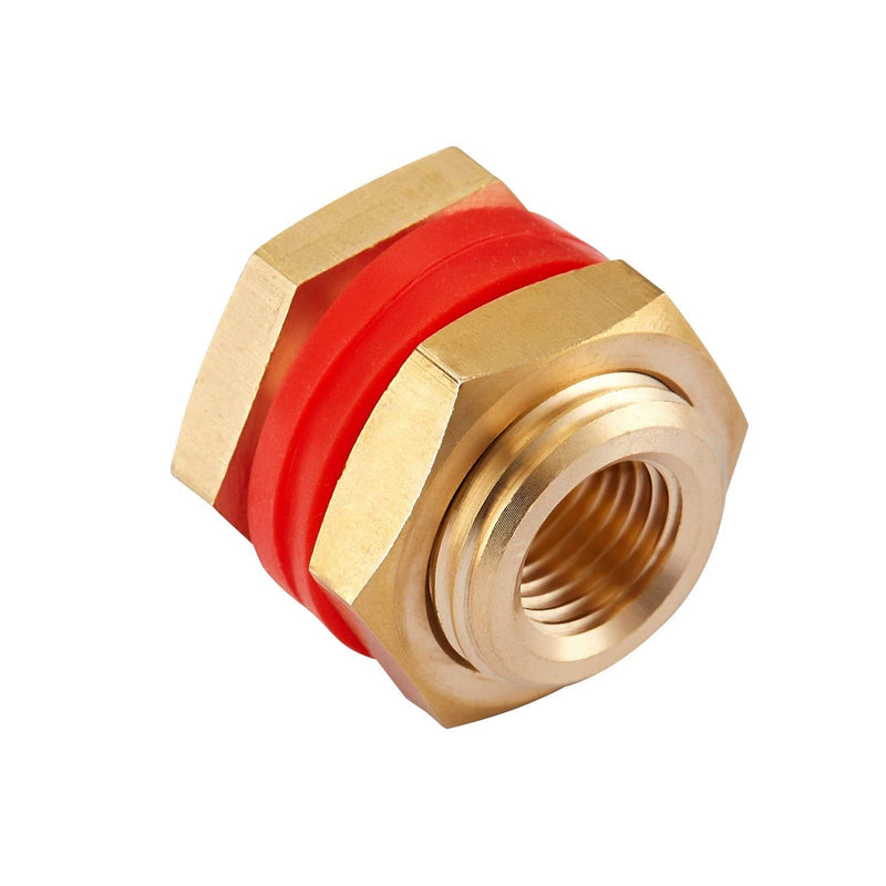 [Australia - AusPower] - Litorange 2 PCS Lead-Free Brass Bulkhead Fitting 1/4" NPT Female to 1/2" GHT Male Brass Bulk Head Pipe Fitting Bulkhead Tank Fitting Coupler Coupling,15/16" Length (Pack of 2) 