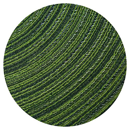 [Australia - AusPower] - Zupro Round Placemats Set of 6,Braided Cotton Table Mats Heat Resistant Non-Slip Washable,for Four Seasons Dinner Parties BBQs Thanksgiving Christmas Birthdays and Indoor Ourdoor Use（Green） 6pcs placemats R-green 