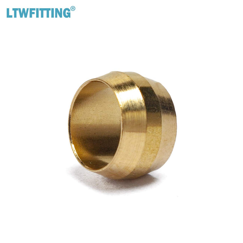 [Australia - AusPower] - LTWFITTING 5/16-Inch Brass Compression Sleeves Ferrule with 5/16-Inch Compression Nut, Brass Compression Fitting(Pack of 75) 