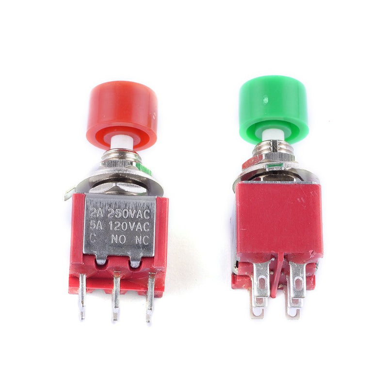 [Australia - AusPower] - Cylewet 6Pcs AC 2A 250V/5A 120V 6mm 6 Pins Momentary Push Button Switch DPDT NO NC (Pack of 6) CYT1105 