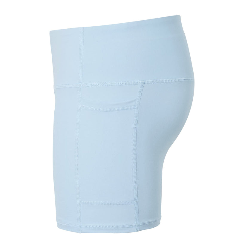 [Australia - AusPower] - Willit Girls' 4" Volleyball Shorts Youth Spandex Dance Yoga Athletic Shorts Kids Running Biker Shorts with Pockets Baby Blue X-Small 