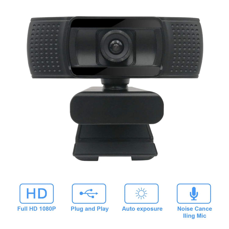 [Australia - AusPower] - Anivia 1080p HD Fixed Focus Webcam, USB Camera with Microphone Free Cover Slide, Mini Plug and Play Video Calling Computer Camera, Built-in Mic, Flexible Rotatable Clip(The Tripod not Included) 