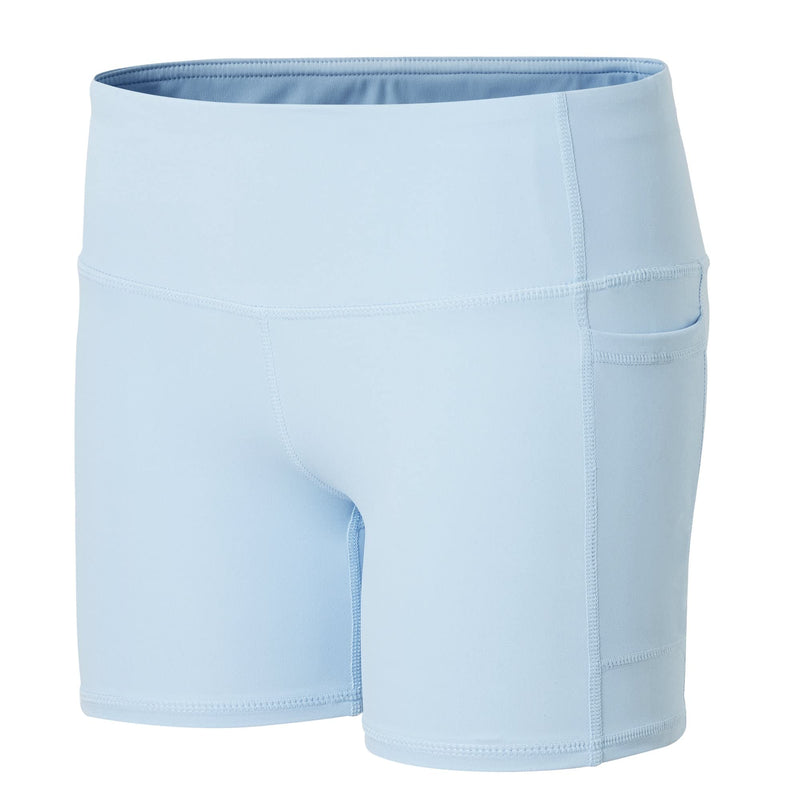 [Australia - AusPower] - Willit Girls' 4" Volleyball Shorts Youth Spandex Dance Yoga Athletic Shorts Kids Running Biker Shorts with Pockets Baby Blue X-Small 