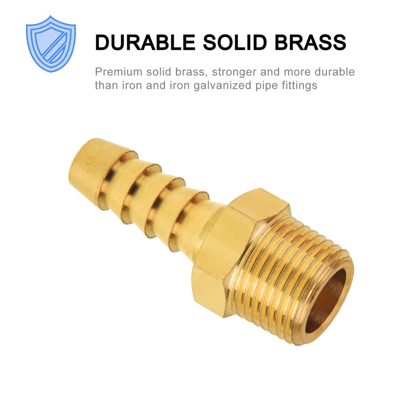 [Australia - AusPower] - SUNGATOR Brass Hose Fitting, Adapter, 3/8" Barb x 3/8" NPT Male Pipe (2-Pack) 