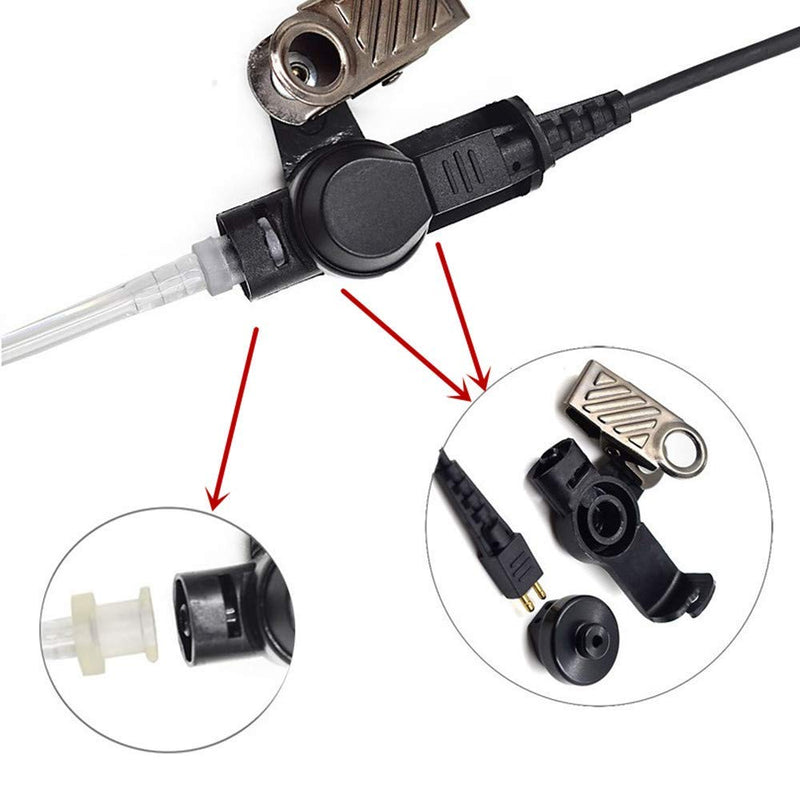[Australia - AusPower] - XPR3300e Earpiece for Motorola Radio XPR3500 XPR3500e XPR3000 XPR3300 with Mic PTT XPR 3300 3500 3300e 3500e Walkie Talkie Headset Security Acoustic Tube Surveillance Headphone-LeiMaxTe 