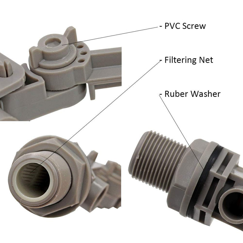 [Australia - AusPower] - MACGOAL Water Float Valve with Adjustable Arm, Grey Float Ball Valve 3/4 Float Valve for Water Tank Livestock Waterer 