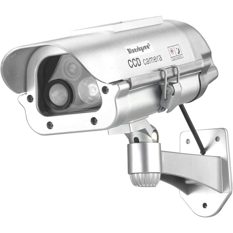 [Australia - AusPower] - Fake Security Camera, Dummy Outdoor CCTV Cam with Solar Powered Human Sensor Flash Lights for Home Lane 