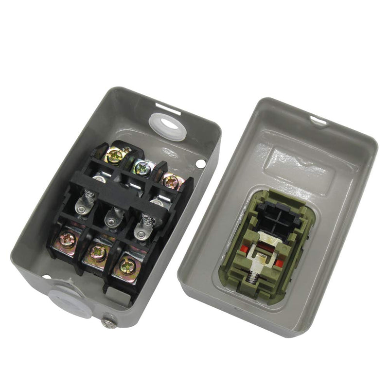 [Australia - AusPower] - mxuteuk AC 220V/380V Push Button Switch On/Off Start Stop Switch 3 Phase Self Lock Electric Motor Switches Mechanical Equipment Control Station 10A BS230B 