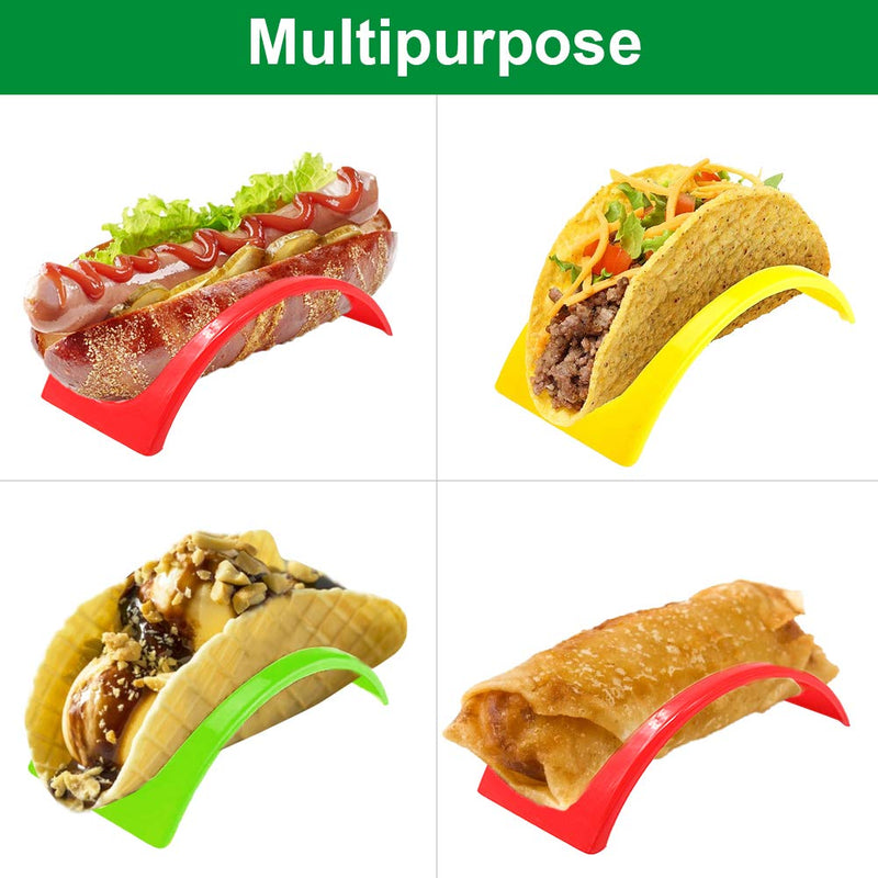 [Australia - AusPower] - Taco Holder Stands Set of 18, BPA Free Taco Holder for Microwave and Dishwasher Taco Tray Taco Shell Holder Rack for Taco Tuesday Taco Bar Taco Party Supplies by ForTomorrow (Red,Yellow,Green) 