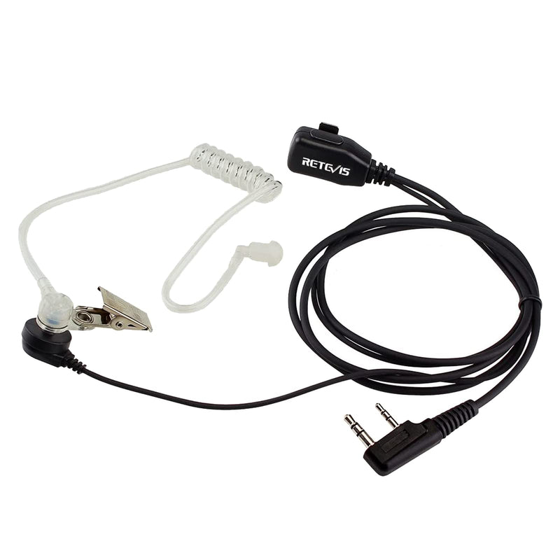 [Australia - AusPower] - Retevis Two Way Radio Headset with Mic PTT 2 Pin Acoustic Tube Earpiece for Baofeng UV-5RA UV-82 Retevis H-777 RT22 Arcshell AR-5 Walkie Talkie (5 Pack) 