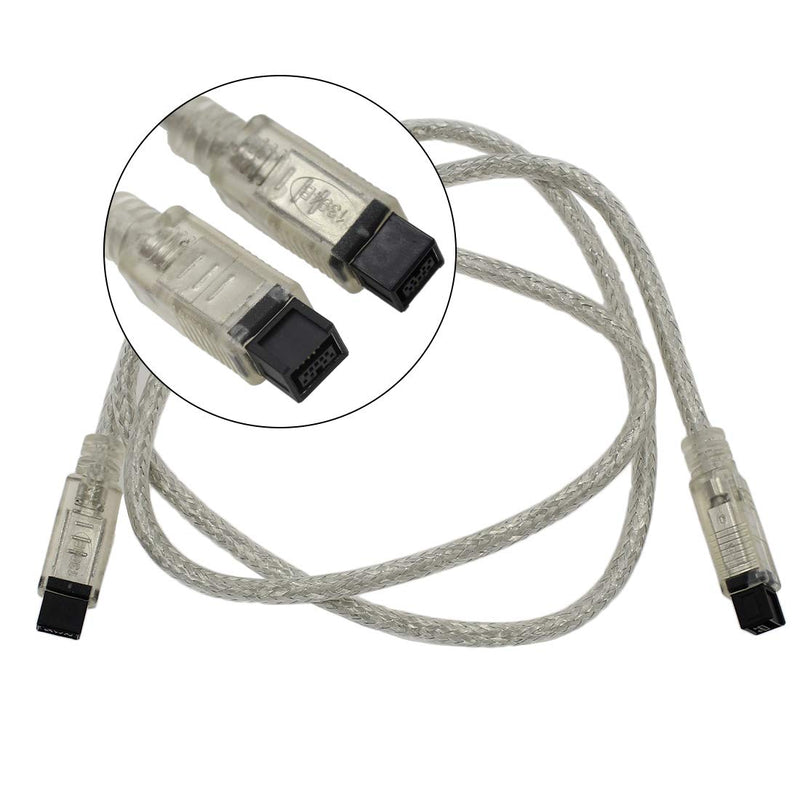 [Australia - AusPower] - Eilumduo 2Pcs 1m/3FT FireWire 800 BETA 9-Pin/9-Pin, IEEE 1394b High Speed Firewire 9 Pin to 9 Pin Cable for MacBook Pro, Computer (Clear) 9-Pin/9-Pin (1m/3ft) 