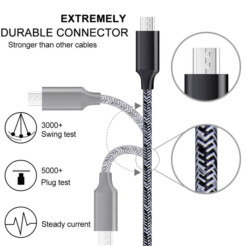 [Australia - AusPower] - Android Charger, Android Phone Charger Micro USB Charger Cord Fast Charging Cable 6 ft Long with Wall Charger Block Plug for Samsung Galaxy S6 S7 J3 J7 Note 5,LG Stylo 2 3 Plus,Tablet,Kindle Fire 