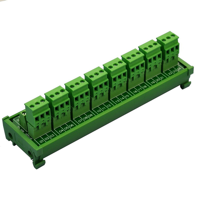 [Australia - AusPower] - Electronics-Salon DIN Rail Mount Pluggable 8x3 Position 10A / 300V Screw Terminal Block Distribution Module. (Side Wire Connects) Side Wire Connects 