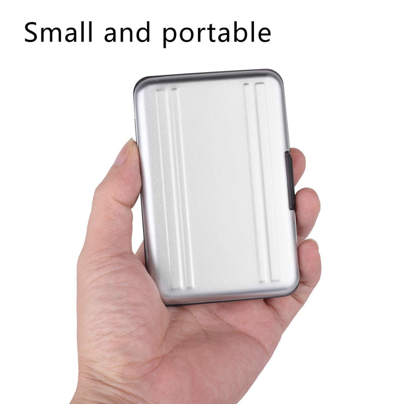 [Australia - AusPower] - Qkenvo Aluminum Shock Resistant Carrying Box Holder Memory Card Storage Box Case Holder 8 Slots for SD SDHC MMC Micro SD TF Cards Silver 