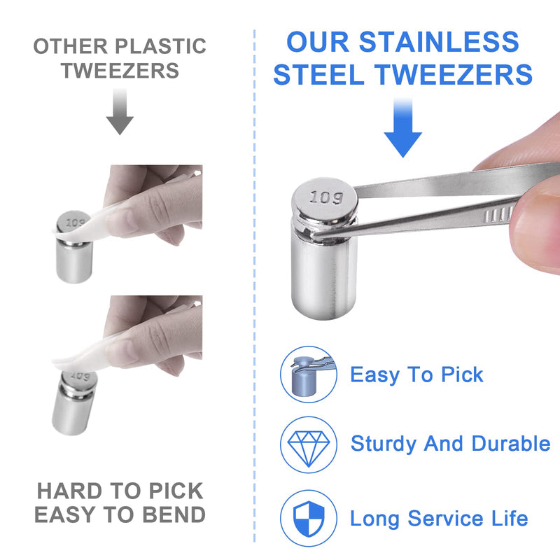 [Australia - AusPower] - Fuzion Calibration Weights 210g, 9 PCS Stainless Steel Scale Calibration Weight Kit 1g 2g 5g 10g 20g 50g 100g Calibration Weight with Storage Box, Tweezers for Digital Scale, Gram Scale 9PCS 