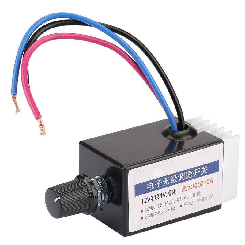 [Australia - AusPower] - Yosoo Health Gear DC Motor Speed Controller, Variable Speed Motor Controller, DC 12V/24V Electronic Stepless Speed Regulator Switch for Car Truck Fan Heater Control 