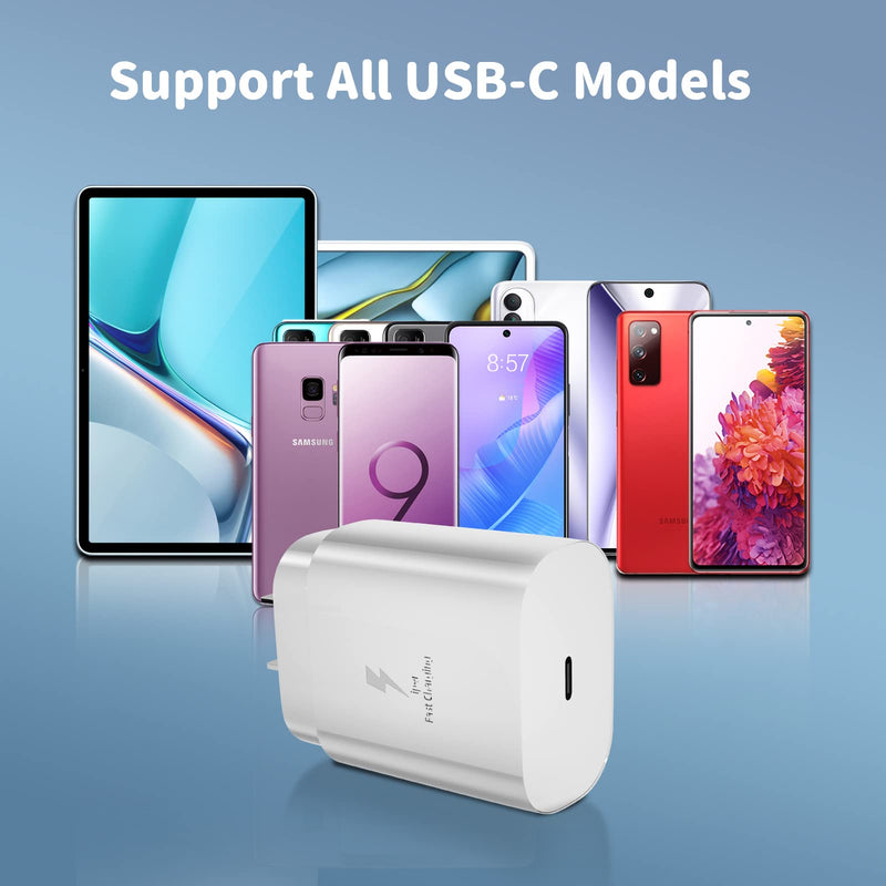 [Australia - AusPower] - Super Fast Charging Box USB C Wall Charger Type Cable 25w Watt PD Port Cell Phone Block Adapter Cord Power Google Pixel Brick LG Samsung Galaxy Note 10 S9 8 S20+ A71 S10 S21 Ultra Z Flip3 Plus Android 