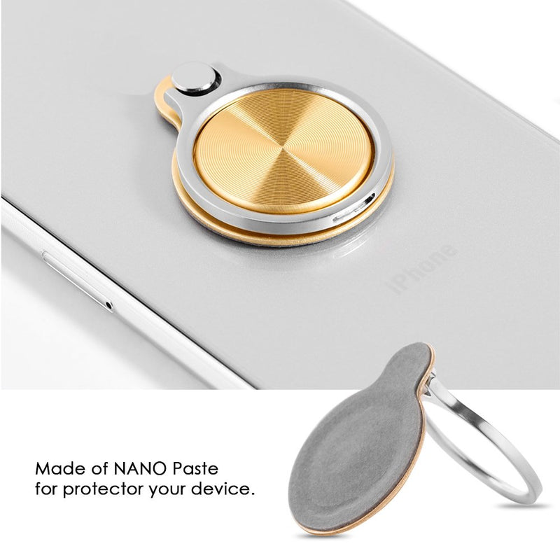 [Australia - AusPower] - SumacLife Metallic Ring Phone Holder, with 360 Degree Rotation, Grip Kickstand for Samsung Galaxy/Apple iPhone, Etc. Stand for Smartphones (Universal Design) - Black 