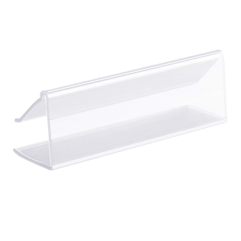 [Australia - AusPower] - Pack of 25 – Clear Plastic Shelf Label Holder, Wood Shelf Sign and Ticket Holder, Clips On to Shelves 5/8" to 3/4" Thick - Length of Label Area, 3" X Height of Label Area, 7/8" "Inserts NOT Included" 