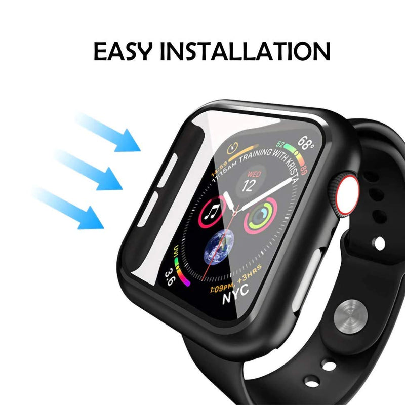 [Australia - AusPower] - ARYKX Smart Watch Screen Protector Case - Compatible with the 38mm Apple Watch Series 3 & 2 - Scratch Proof, Touch Sensitive Tempered Glass & Bumper Shield - Oleophobic Coated Protective Accessories 38mm for Series 3 & 2 