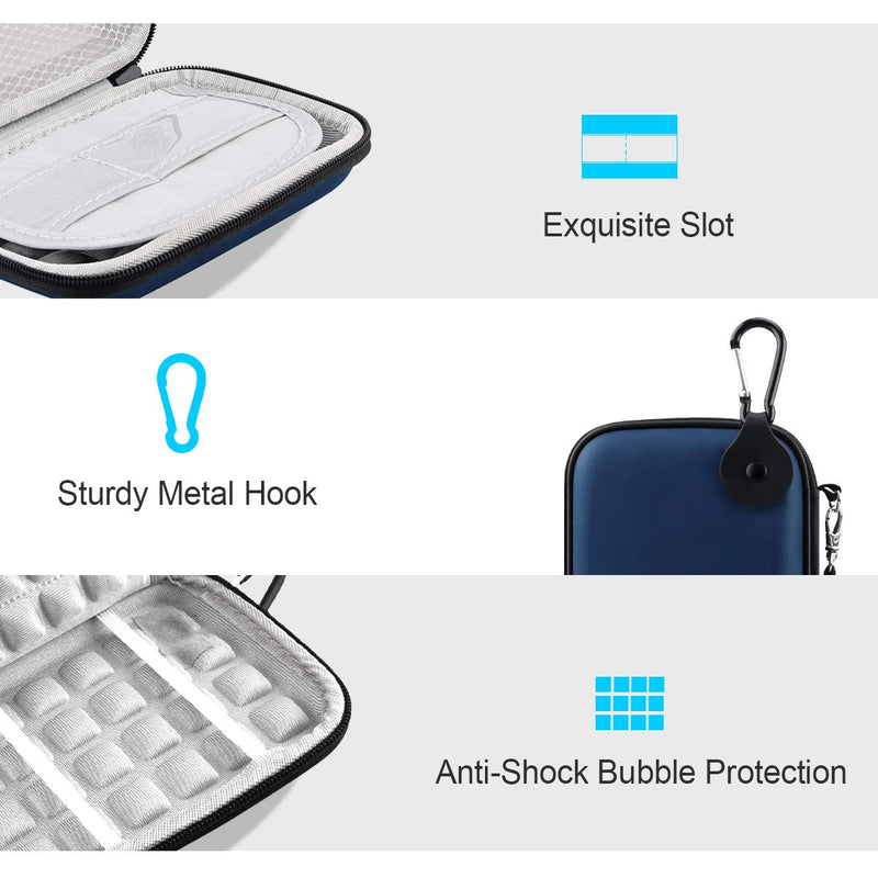 [Australia - AusPower] - Lacdo Hard Drive Carrying Case for Western Digital WD My Passport Ultra WD Elements SE WD Gaming Drive Portable External Hard Drive 1TB 2TB 3TB 4TB 5TB USB 3.0 2.5 inch HDD Shockproof Travel Bag, Blue 