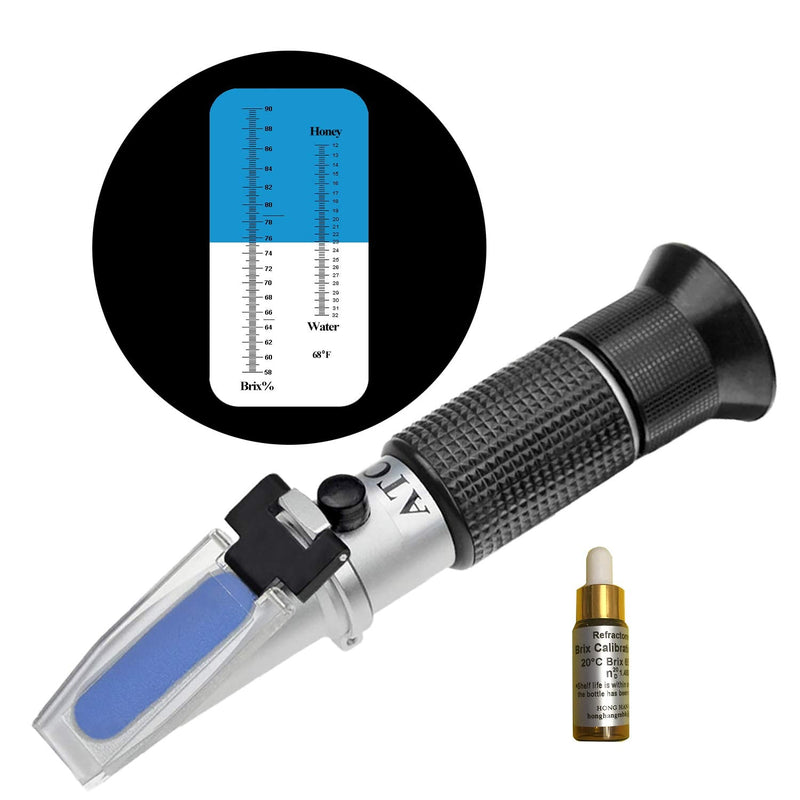 [Australia - AusPower] - TRZ Refractometer Honey 10-32% Water Honey 58-90% Brix Sugar Baume for Beekeeping, Honey, Condensed Milk, Sugar Syrup, Fruit jam, Hamh Optics&Tools 