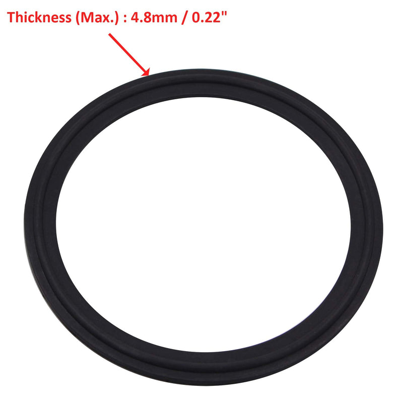 [Australia - AusPower] - DERNORD 3 Inch FKM Rubber Gasket Tri-clamp O-Ring Fits Sanitary Tri-Clover Type Ferrule (Pack of 5) 