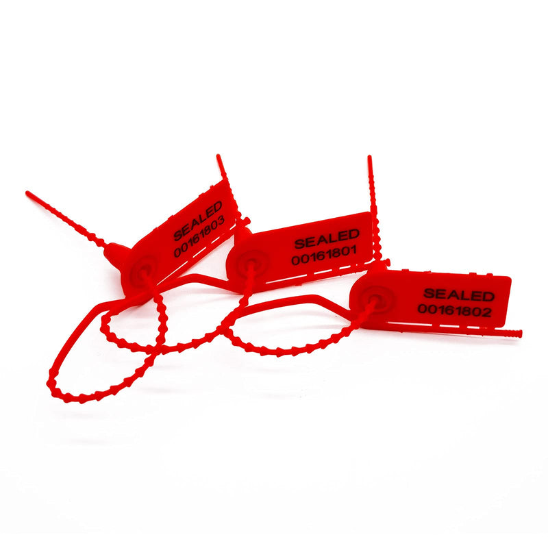 [Australia - AusPower] - FALEYA.WZW Easy to Tear Plastic Seal Plastic Security Seal Disposable Pull Tight Bag Parcel Tag Lock(Pack of 100) (Red) Red 
