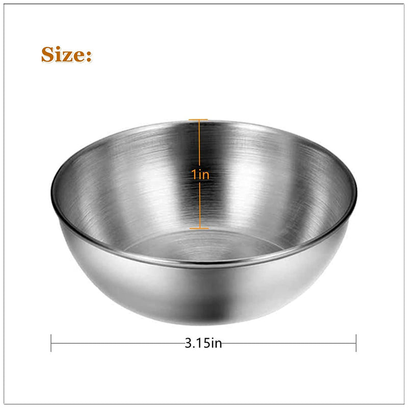 [Australia - AusPower] - Lomoker 3.15 inches Stainless Steel Mini Serving Bowls Sauce Dishes Round Sushi Dipping Bowl Seasoning Dish Appetizer Plates Metal Ramekins, Oven & Dishwasher Safe, Set of 6, Silver 