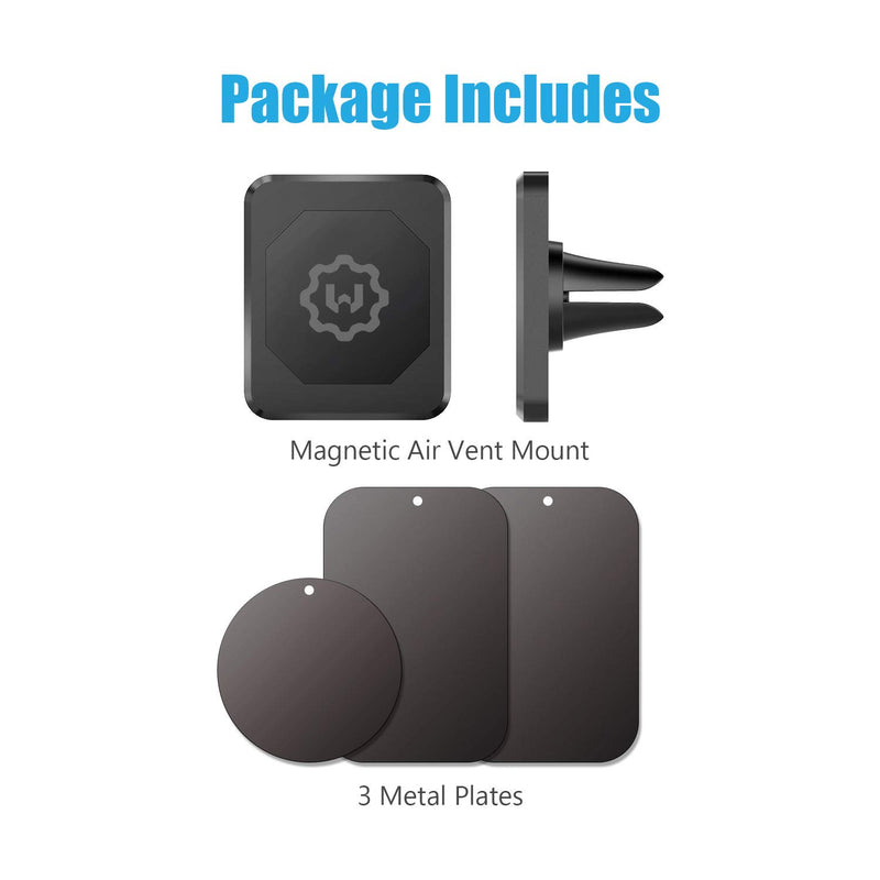 [Australia - AusPower] - WixGear Universal Air Vent Magnetic Phone Car Mount Holder for Cell Phones with Fast Swift-Snap Technology, Magnetic Cell Phone Mount [New Stronger Square Design] 