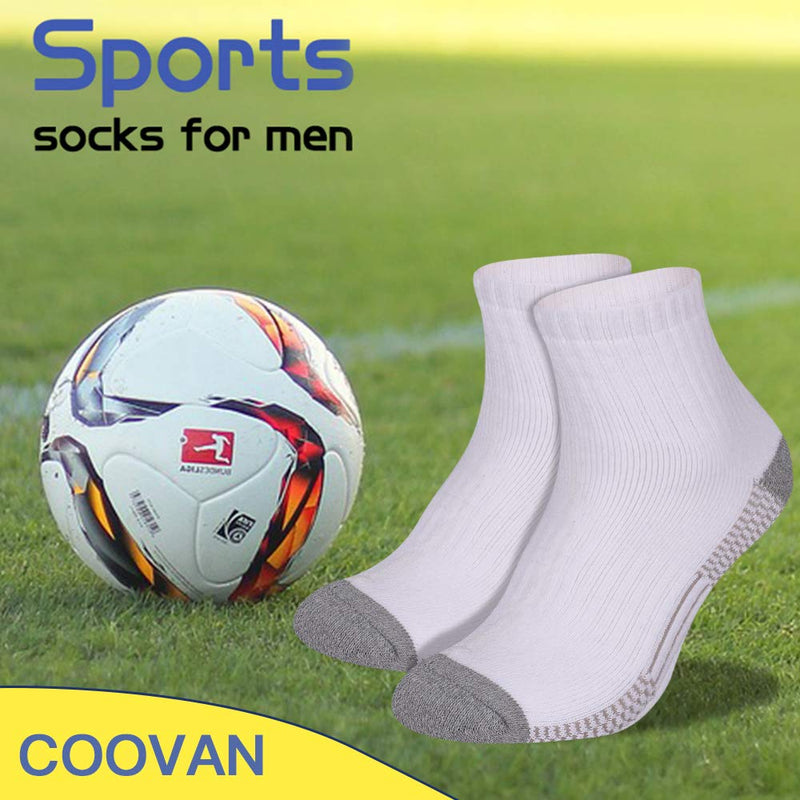 [Australia - AusPower] - COOVAN Men's Athletic Ankle Socks 12 Pack Mens Cushion Comfort Casual Running Sock Size 10-13 12 Pack-black 