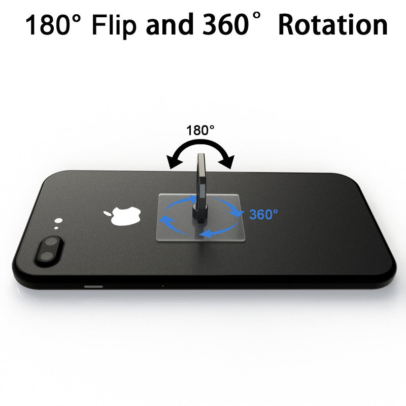 [Australia - AusPower] - Attom Tech Transparent Phone Ring Holder Grip 360 Degree Free Rotation, Clear Cell Phone Finger Ring Kick-Stand for - for iPhone X 8 7 Plus 6S 6 5s 5 SE, Galaxy S9 S8 S7 S6 Edge, Note 8 5 4 2 (Black) Black 