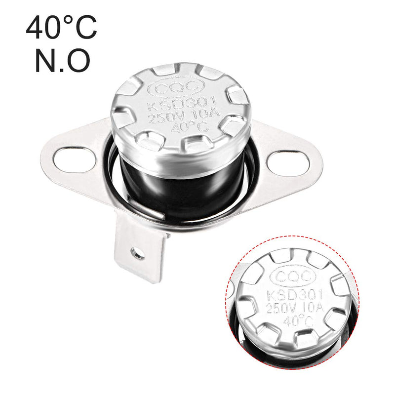 [Australia - AusPower] - uxcell KSD301 Thermostat 40°C/104°F 10A Normally Open N.O Adjust Snap Disc Temperature Switch for Microwave Oven Coffee Maker 2pcs 
